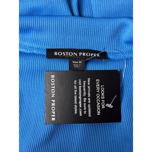 New Boston Proper Dress Medium Womens Light Blue Collared Long Sleeve Tunic - Picture 7 of 8